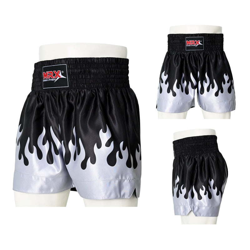 Load image into Gallery viewer, MRX - Mens Womens Muay Thai Shorts Kickboxing Fighting Shorts Blue Black Red Flame
