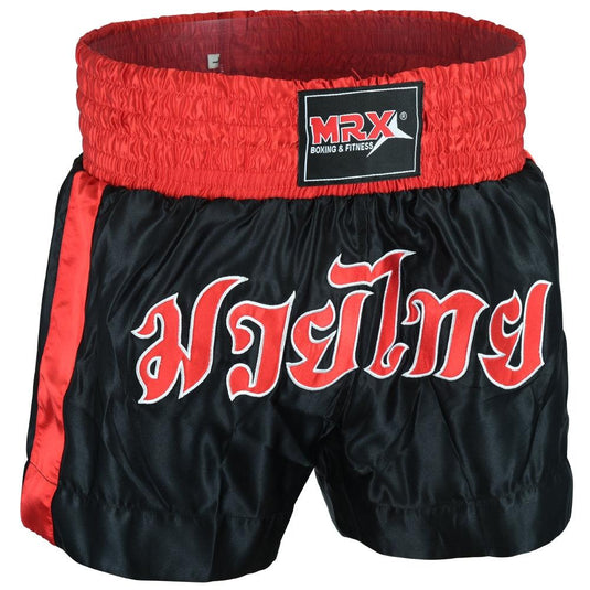 MRX - Mens Boxing Shorts Fighting Shorts Black - Red -1304