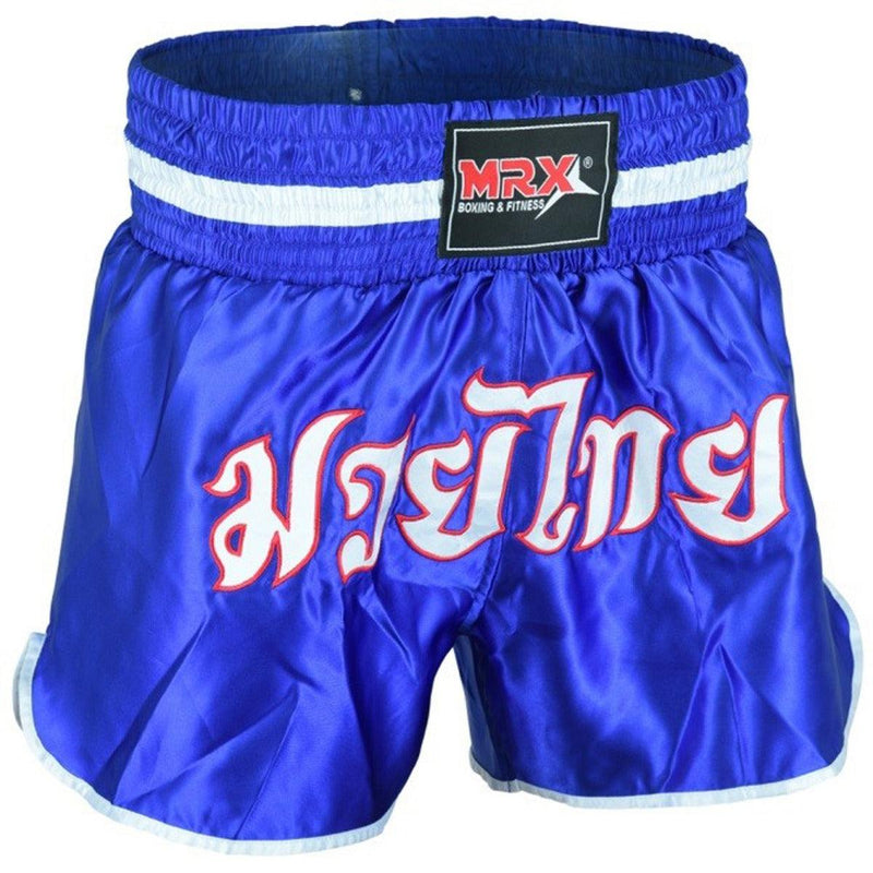 Load image into Gallery viewer, MRX Products - MRX Muay Thai Shorts Kickboxing Fighting Shorts for Men and Women Blue - White -1305
