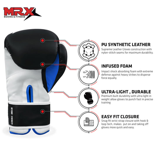 MRX - Boxing Gloves Fighting Sparring Training Adult Junior Black Red Blue