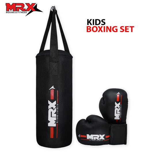 MRX - Kids Boxing Gloves 6 Oz With Filled Punching Bag Boy Girls Gift