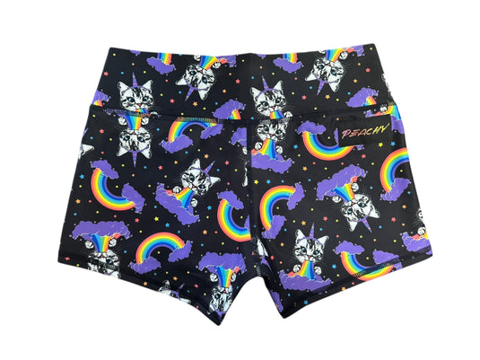 Peachy Athletic - Rainbow Rush Shorts - Unicorn Collection