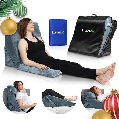 Lunix - LX6 3pcs Orthopedic Bed Wedge Pillow System, with Hot Cold Pack Navy