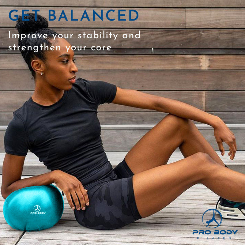 Load image into Gallery viewer, ProBody Pilates - 9 Inch Small Exercise Ball for Stability, Barre, Pilates, Yoga, and Balance (Electric Blues)
