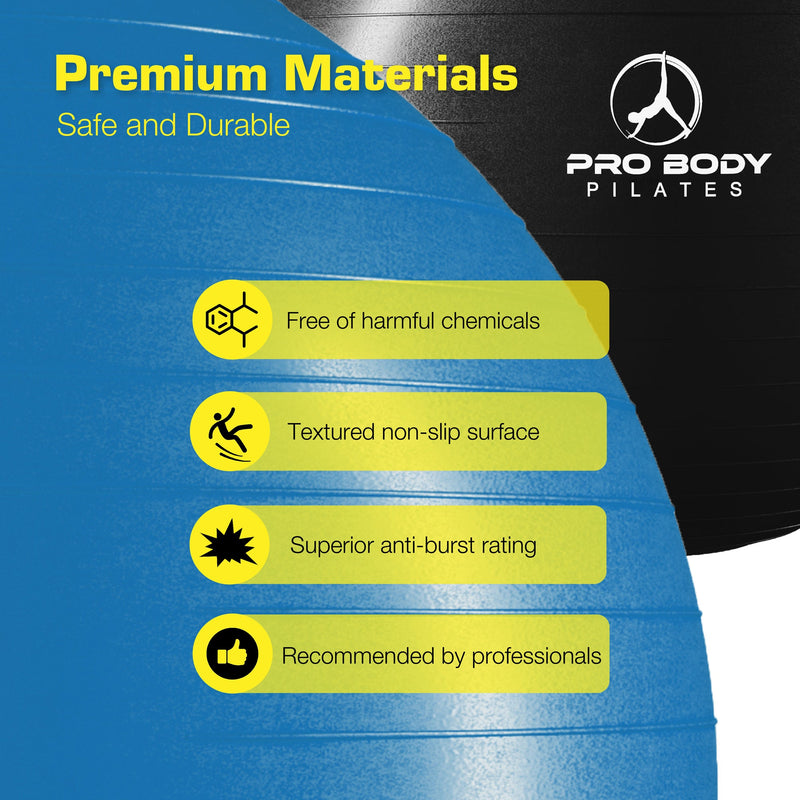 Load image into Gallery viewer, ProBody Pilates - Yoga Ball for Pregnancy, Fitness, Balance, Workout at Home, Office and Physical Therapy (Blue)
