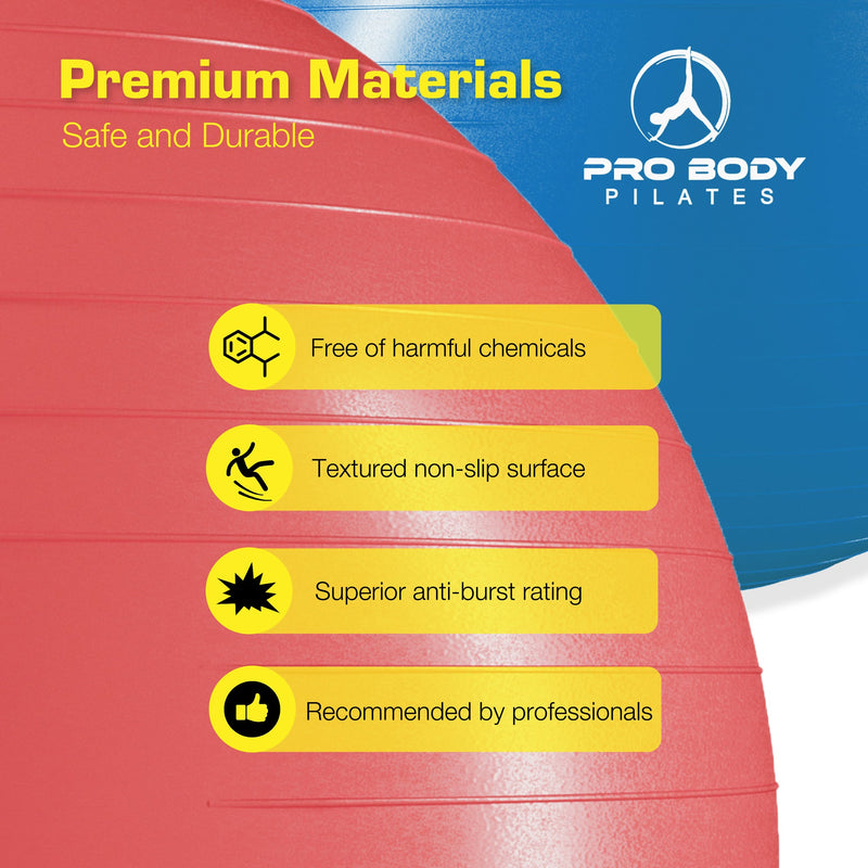 Load image into Gallery viewer, ProBody Pilates - Yoga Ball for Pregnancy, Fitness, Balance, Workout at Home, Office and Physical Therapy (Red)
