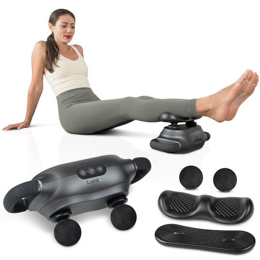 Lunix - LX26 2 Head Deep Tissue Massager, Charcoal Black