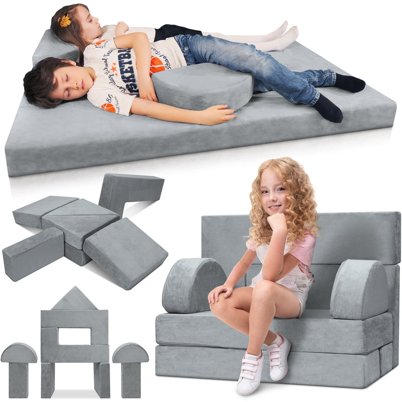 Load image into Gallery viewer, Lunix - LX22 11-Piece Modular Play Couch (Cloud Gray)

