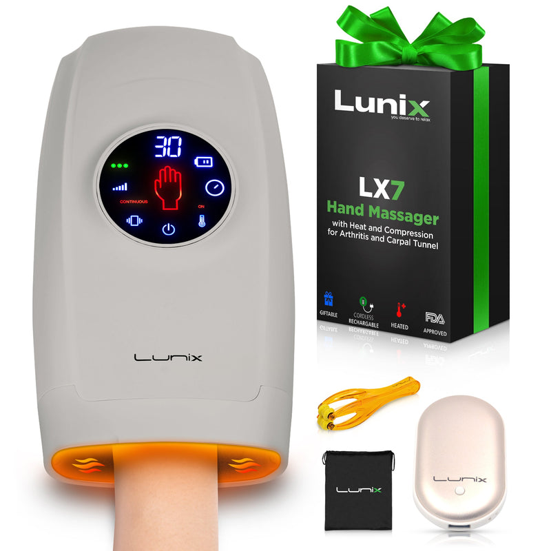 Load image into Gallery viewer, Lunix - LX7 LCD Touchscreen Hand Massager with Heated Air Compression (Cloud Gray)
