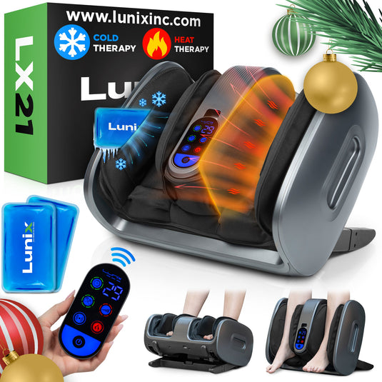 Lunix - LX21 Shiatsu Foot and Calf Massager with Remote - Gray