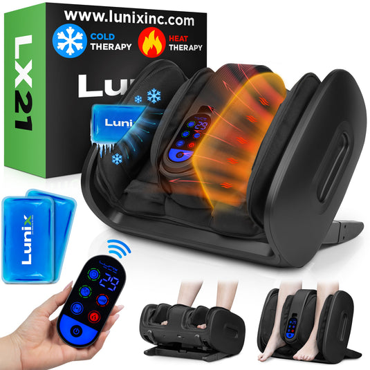 Lunix - LX21 Shiatsu Foot and Calf Massager with Remote - Black