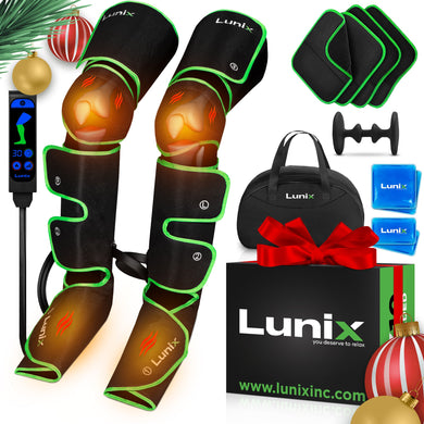 Lunix - LX10 FULL LEG COMPRESSION MASSAGER WITH HOT/COLD PACK - GREEN - UPGRADED