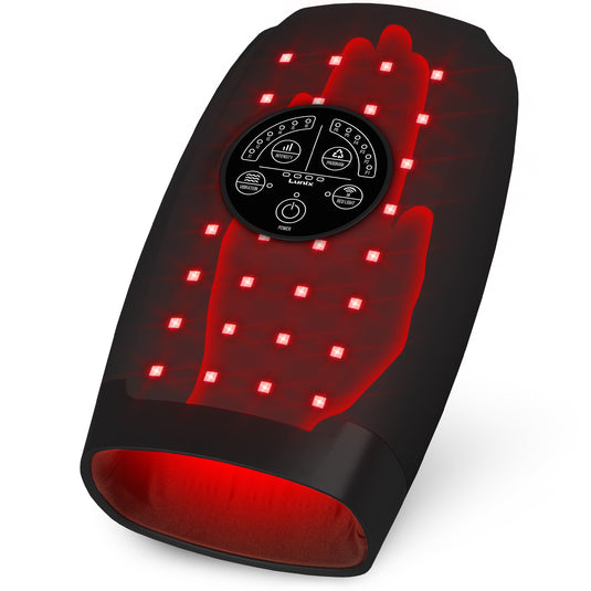 Lunix - LX33 Hand Massager with Red Light Therapy (Charcoal Black)