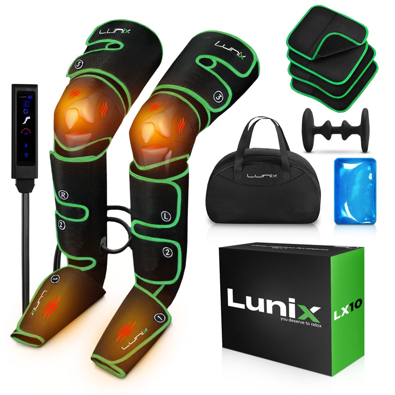 Load image into Gallery viewer, Lunix - LX10 FULL LEG COMPRESSION MASSAGER, WITH HOT/COLD PACK GREEN
