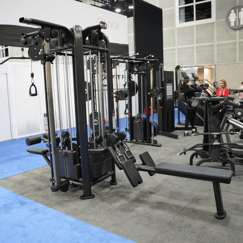 Load image into Gallery viewer, Muscle D Fitness - 4 Stack Megatron Deluxe Jungle Gym - Commercial Lat Pull, Low Row, Adj. Hi/Low Pulleys
