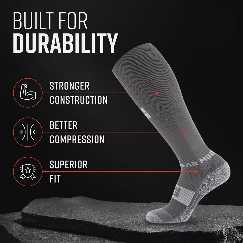 Load image into Gallery viewer, Mudgear - Tall Compression Socks (Gray/Gray)
