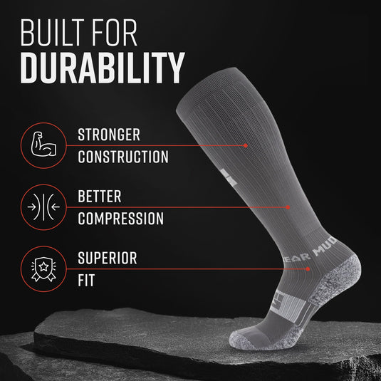 Mudgear - Tall Compression Socks (Gray/Gray)