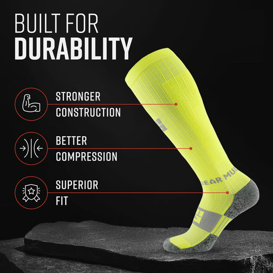 Mudgear - Tall compression socks (neon yellow)