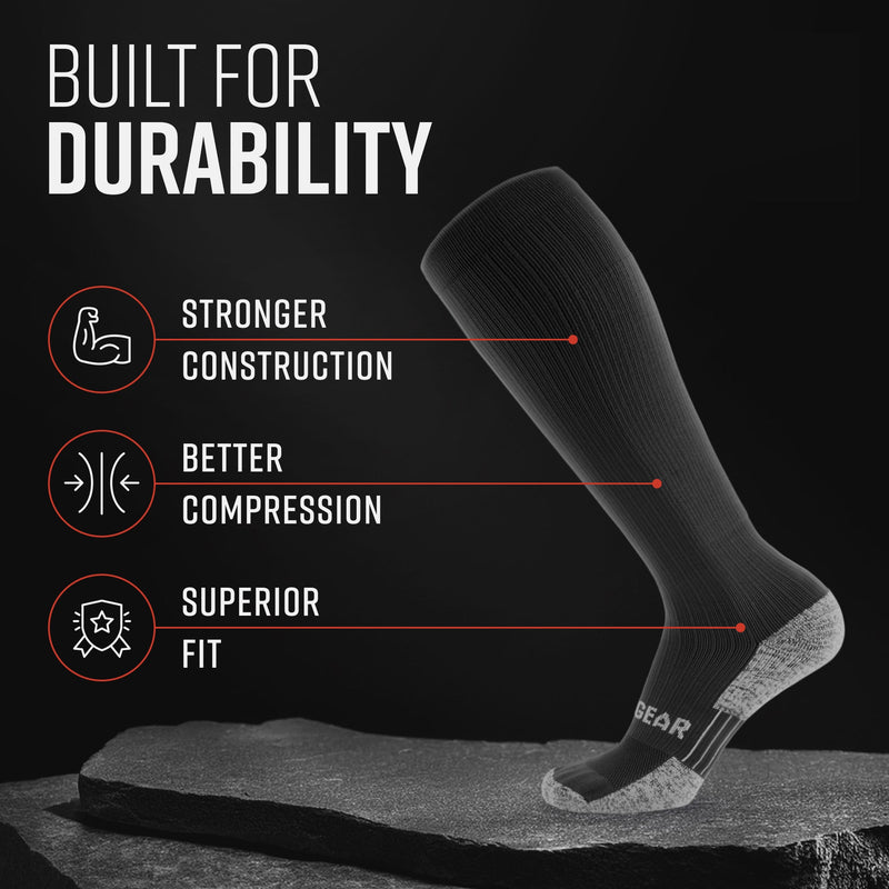 Load image into Gallery viewer, Mudgear - tall compression socks tactical line (all black)
