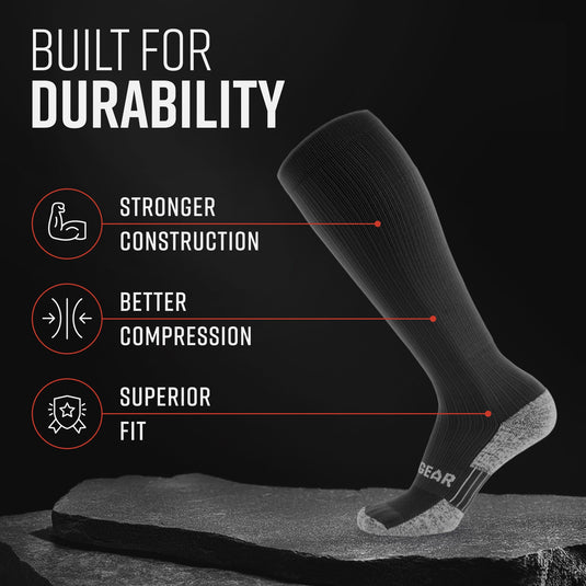 Mudgear - tall compression socks tactical line (all black)