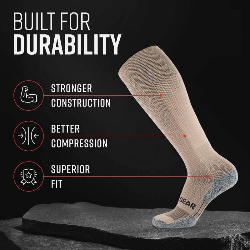 Load image into Gallery viewer, Tall Compression Socks Tactical Line (Coyote Tan)
