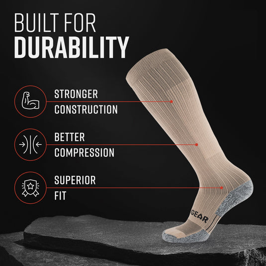 Mudgear - Tall compression socks tactical line (coyote tan)