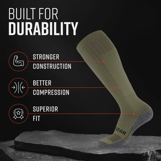 Mudgear - Tall Compression Socks Tactical Line (Olive Drab Green)
