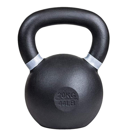 SoCal Kettlebellz - 20 kg (44 lb) Powder-Coated Cast-Iron Kettlebell – Black