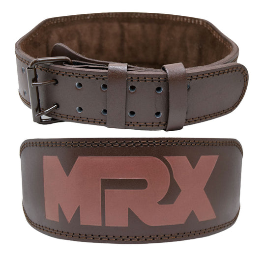 MRX - Weight Lifting Belt Leather 4 Inches Wide Back Support Powerlifting Belts for Men Women