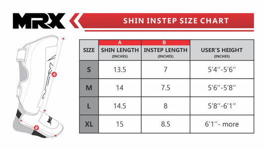 MRX - BOXING & FITNESS Shin Guards Pads for Boxing MMA Muay Thai Kickboxing Training Workout Extra Padding Protective Gear Men Women