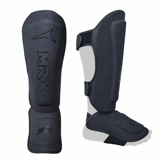 MRX - BOXING & FITNESS Shin Guards Pads for Boxing MMA Muay Thai Kickboxing Training Workout Extra Padding Protective Gear Men Women