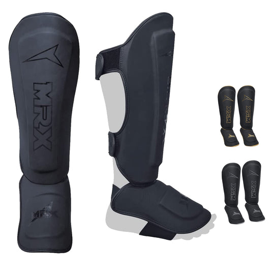 MRX - BOXING & FITNESS Shin Guards Pads for Boxing MMA Muay Thai Kickboxing Training Workout Extra Padding Protective Gear Men Women