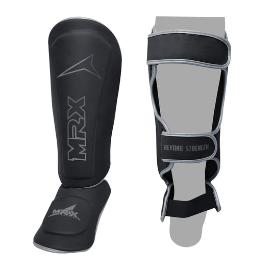 MRX - BOXING & FITNESS Shin Guards Pads for Boxing MMA Muay Thai Kickboxing Training Workout Extra Padding Protective Gear Men Women