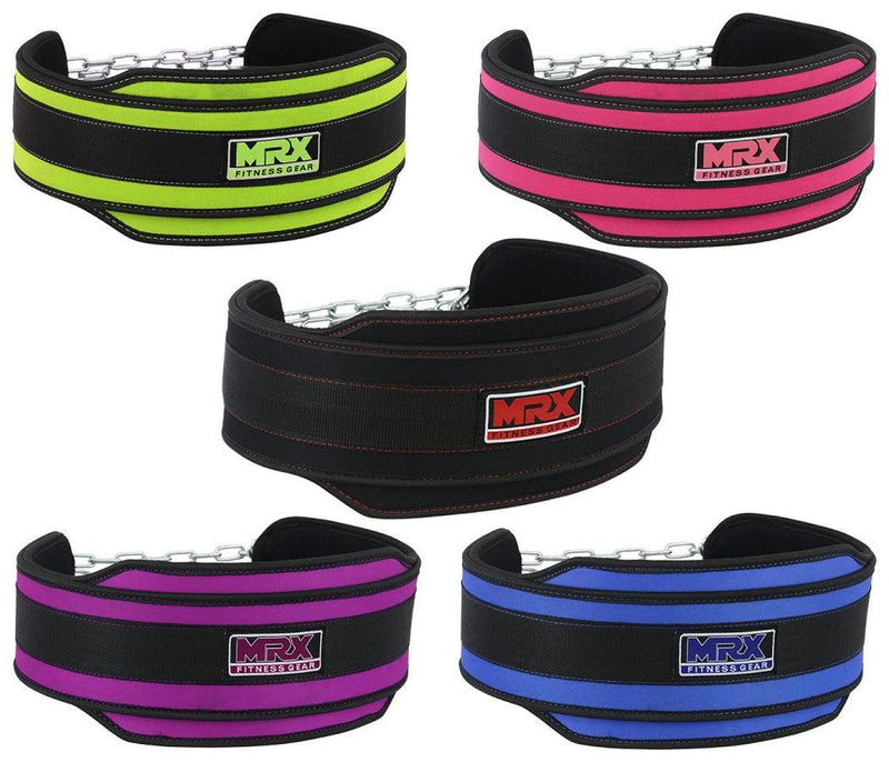 Load image into Gallery viewer, MRX - Weight Lifting Nylon Dip Belt With Metal Chain Bodybuilding Gym Workout
