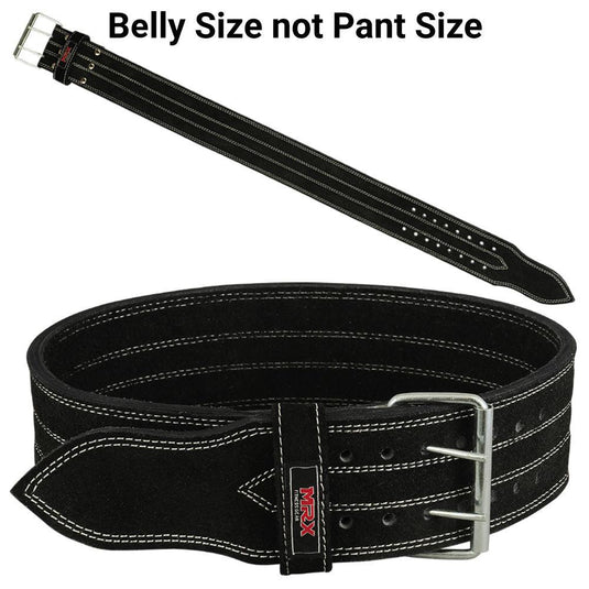 MRX Products - MRX - Quality Power Weight Lifting Leather Belt 4" Wide Black Heavy Duty All Sizes