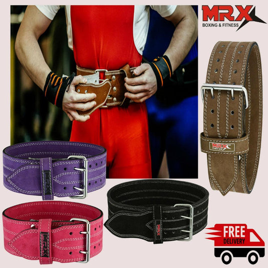 MRX - Powerlifting Belts Gym Workout Leather Belt 4