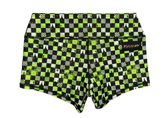 Peachy Athletic - Vivid Checks Shorts - Unicorn Collection