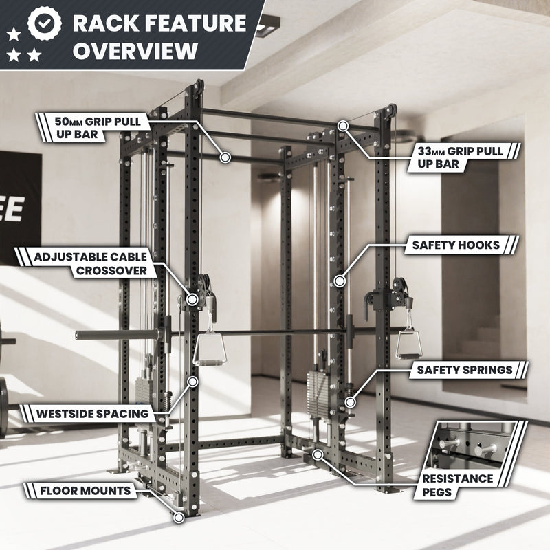 Load image into Gallery viewer, Synergee - 2300 Series Power Cage with Synchronized Loaded Cable Cross Overs and Smith Machine
