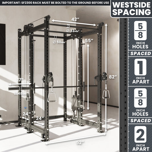 Synergee - 2300 Series Power Cage with Synchronized Loaded Cable Cross Overs and Smith Machine