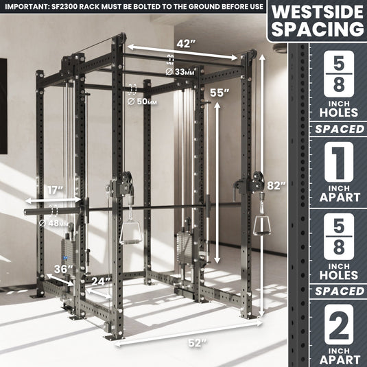 Synergee - 2300 Series Power Cage with Synchronized Loaded Cable Cross Overs and Smith Machine