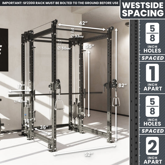 Synergee - 2300 Series Power Cage with Synchronized Loaded Cable Cross Overs and Smith Machine