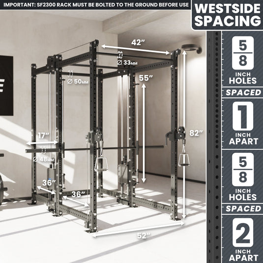 Synergee - 2300 Series Power Cage with Synchronized Loaded Cable Cross Overs and Smith Machine