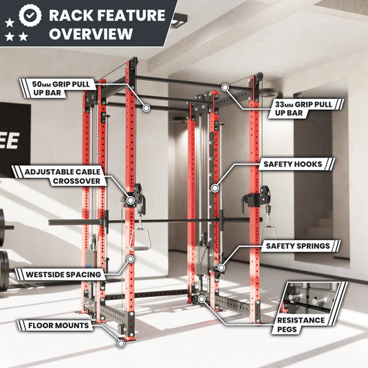 Synergee - 2300 Series Power Cage with Synchronized Loaded Cable Cross Overs and Smith Machine