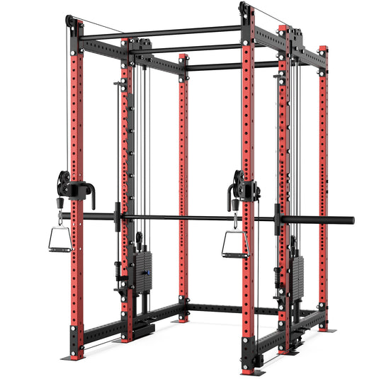 Synergee - 2300 Series Power Cage with Synchronized Loaded Cable Cross Overs and Smith Machine