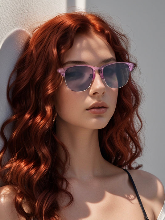 Clear Lilac Semi Rimless