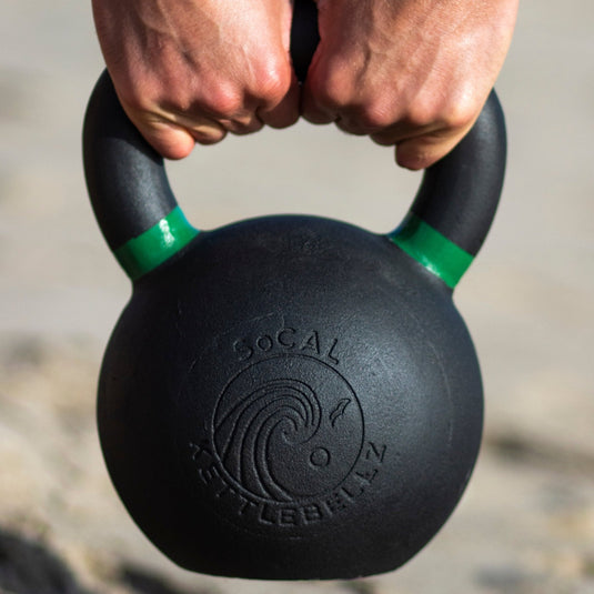 SoCal Kettlebellz - 24 kg (53 lb) Powder-Coated Cast-Iron Kettlebell – Black