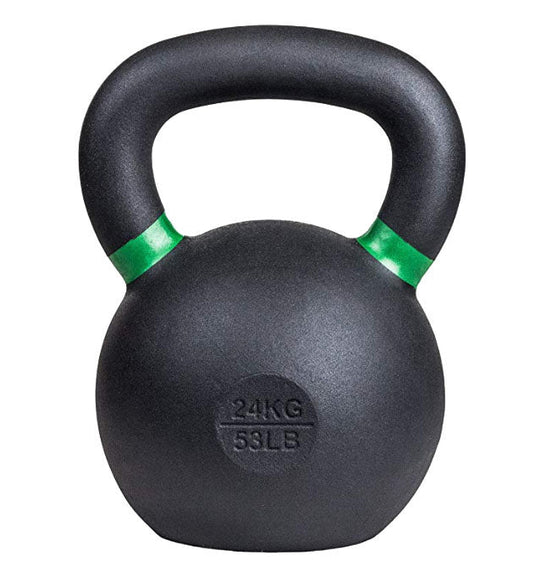 SoCal Kettlebellz - 24 kg (53 lb) Powder-Coated Cast-Iron Kettlebell – Black