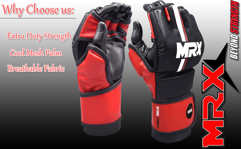 Load image into Gallery viewer, MRX - MMA Mens Grappling Gloves with Thumb Protection for Fight Training
