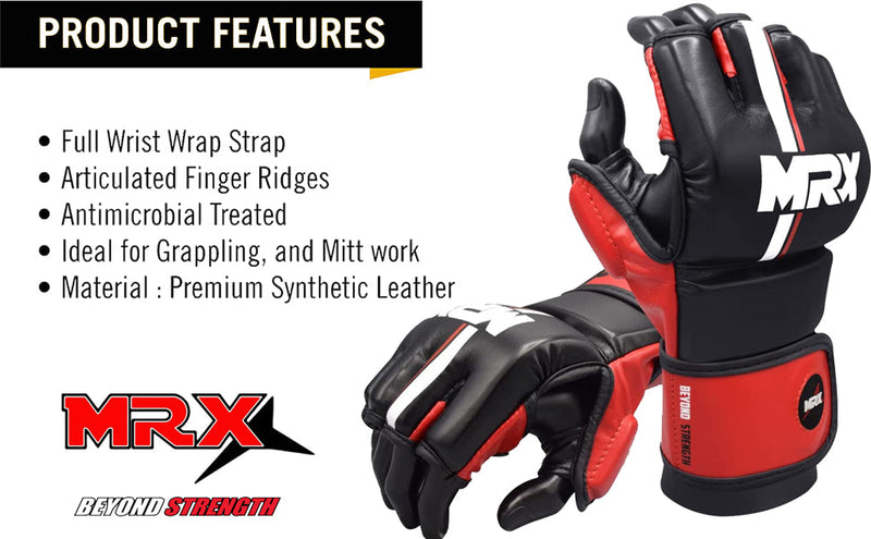 Load image into Gallery viewer, MRX - MMA Mens Grappling Gloves with Thumb Protection for Fight Training
