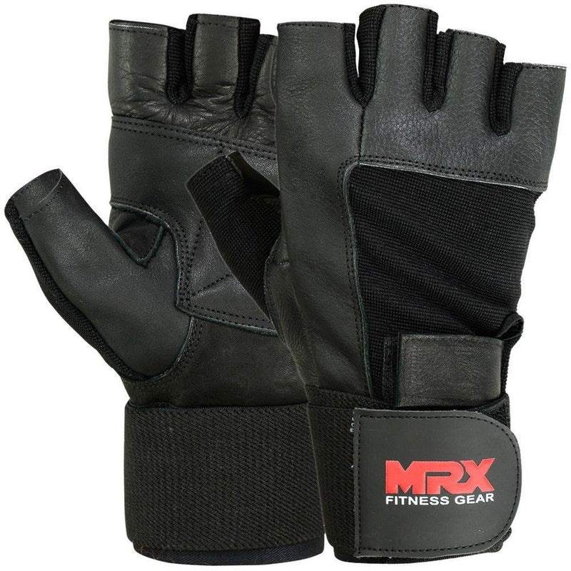 Load image into Gallery viewer, MRX - Weight Lifting Gloves Leather Workout Glove With Long Wrist Strap
